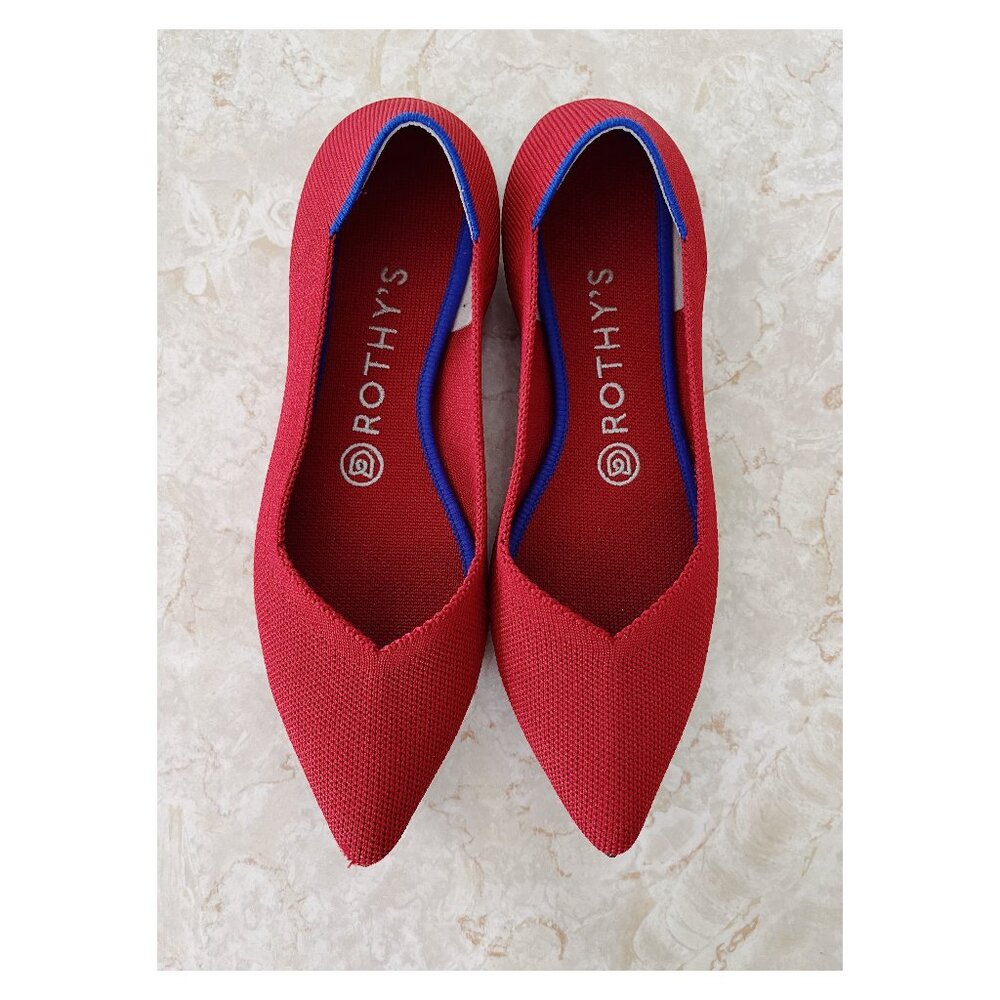 ROTHY’S The Point II Sz 7.5 Flats Lollipop Red